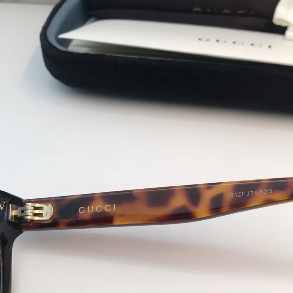Authentic New Gucci GG0158S 002 Sunglasses – Tortoise & Green